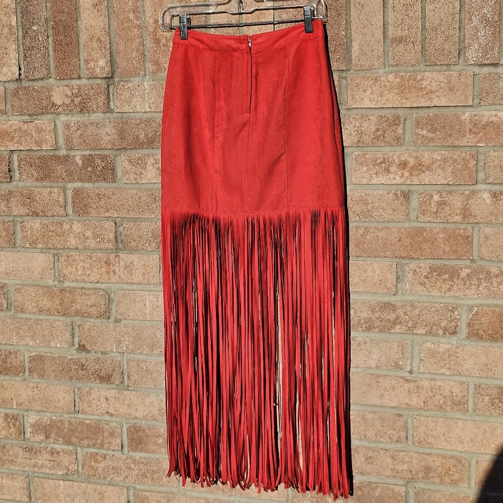 H&M Cochella red fringe trim skirt - Picture 6 of 13